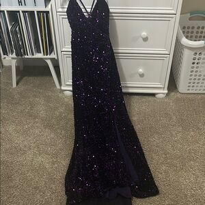 Purple Sequin Maxi Dress